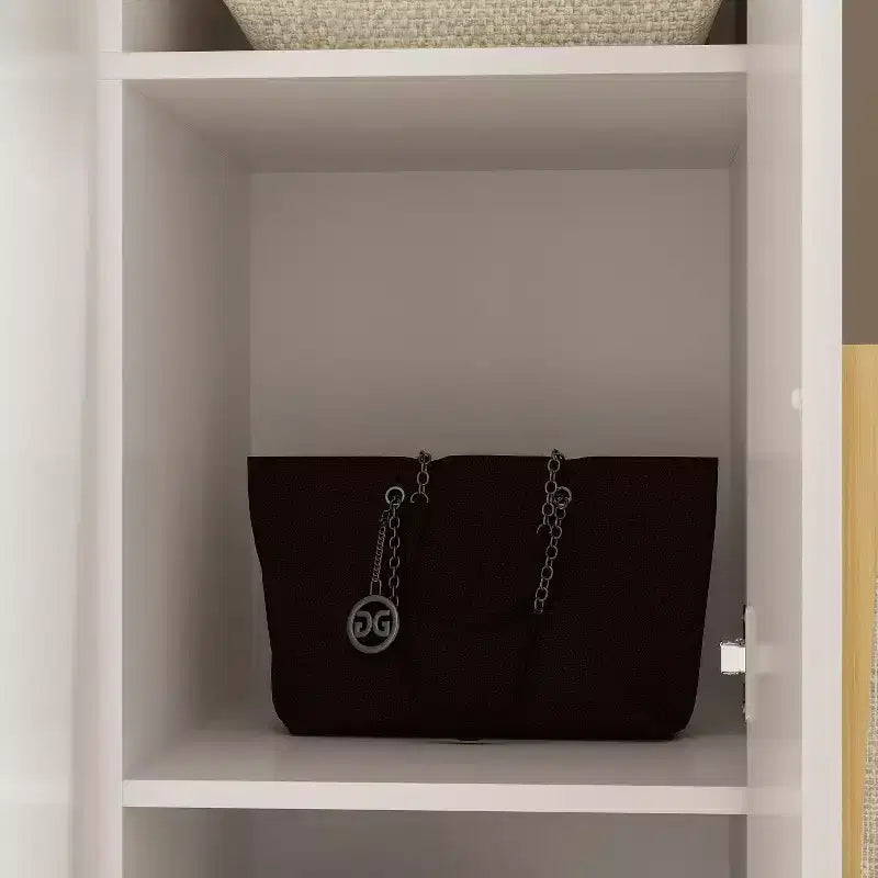 3 Door Wardrobe Clothes Organiser with Wooden Handle