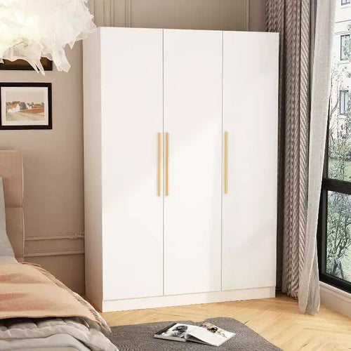 3 Door Wardrobe Clothes Organiser with Wooden Handle