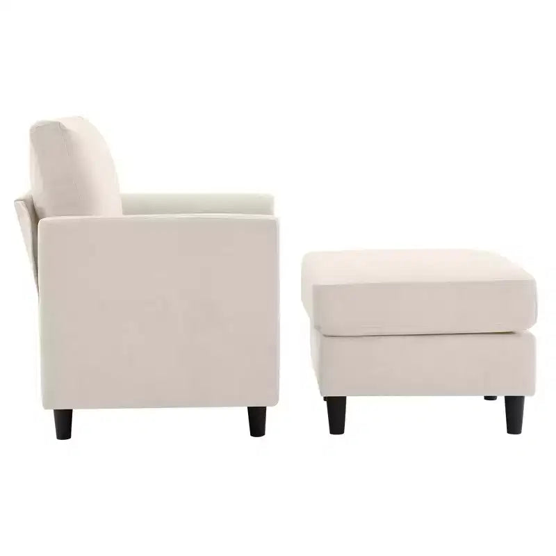 Modern Comfort Accent Chair with Ottoman, Living Room Bedroom Leisure Reading Corner