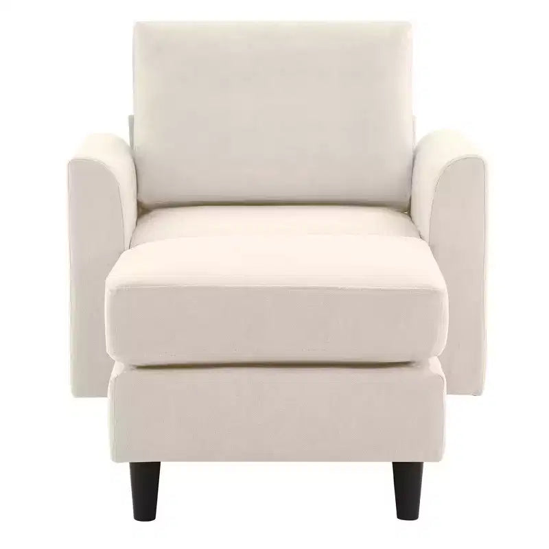 Modern Comfort Accent Chair with Ottoman, Living Room Bedroom Leisure Reading Corner