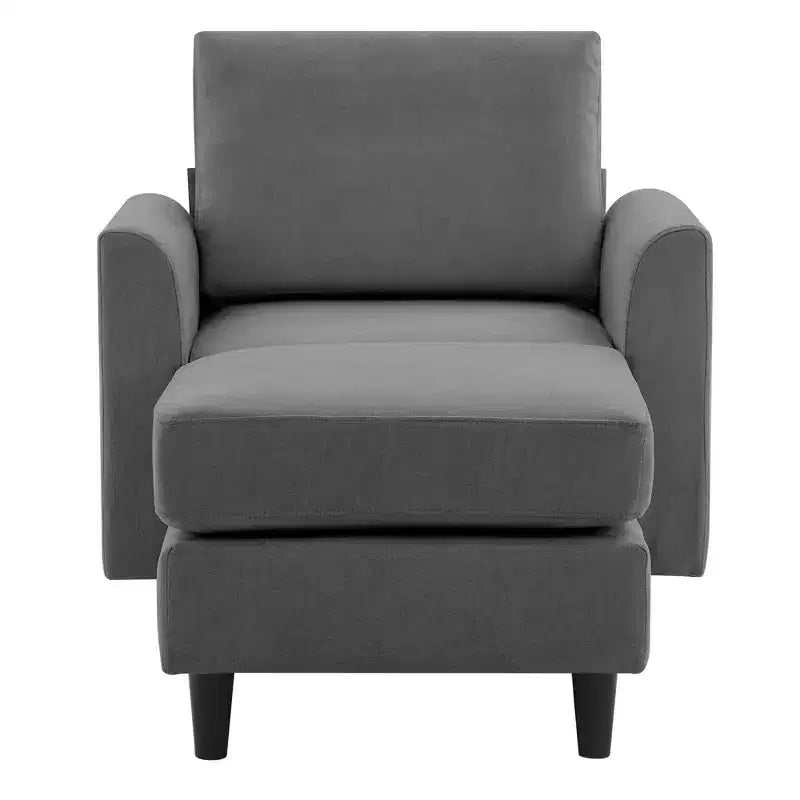 Modern Comfort Accent Chair with Ottoman, Living Room Bedroom Leisure Reading Corner