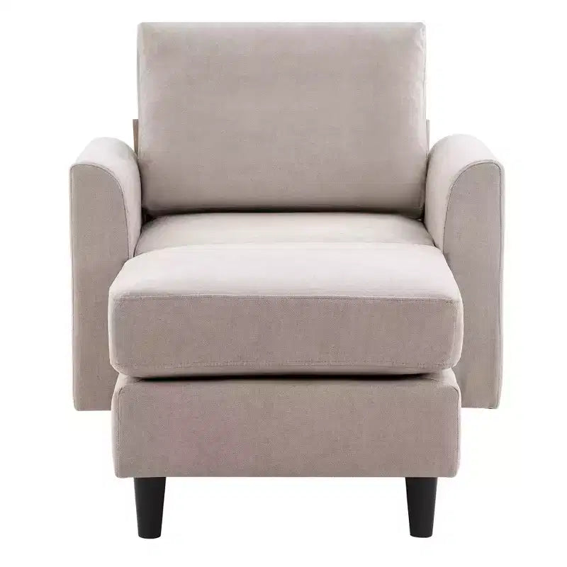 Modern Comfort Accent Chair with Ottoman, Living Room Bedroom Leisure Reading Corner