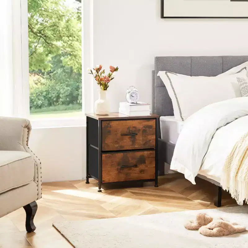 Modern 7-Drawer Dresser: Metal and Wood Design