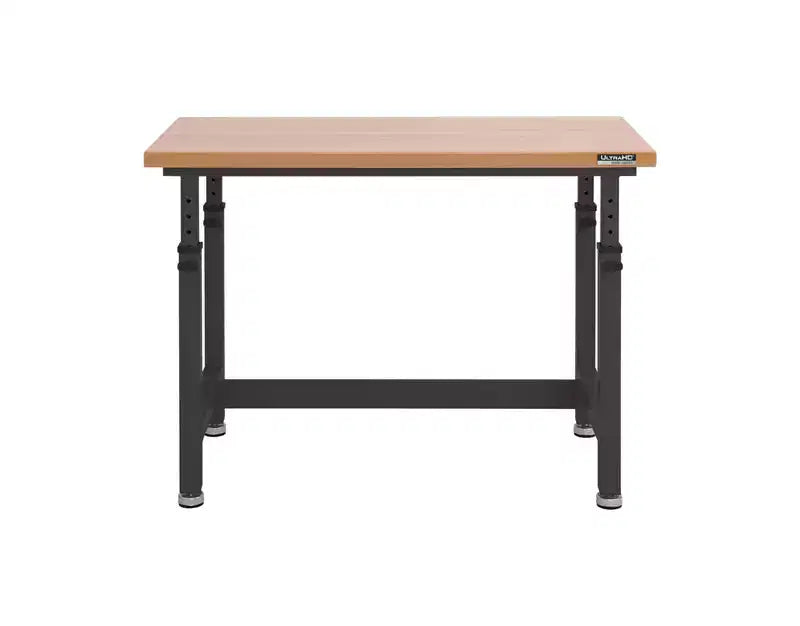 Heavy Duty Height Adjustable Workbench Table Wood Top, 48 W x 24 D x 28 to 42 H