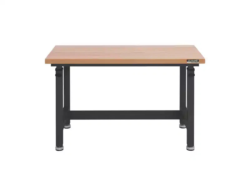 Heavy Duty Height Adjustable Workbench Table Wood Top, 48 W x 24 D x 28 to 42 H