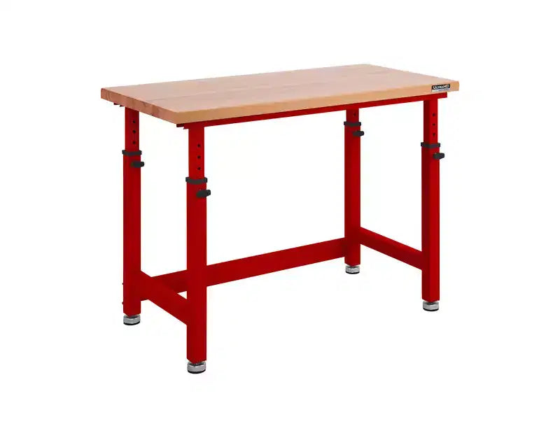 Heavy Duty Height Adjustable Workbench Table Wood Top, 48 W x 24 D x 28 to 42 H