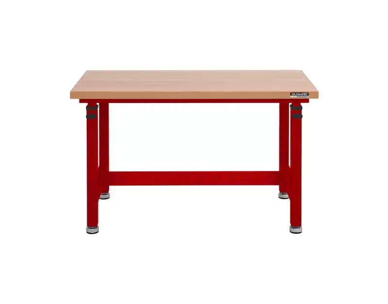 Heavy Duty Height Adjustable Workbench Table Wood Top, 48 W x 24 D x 28 to 42 H