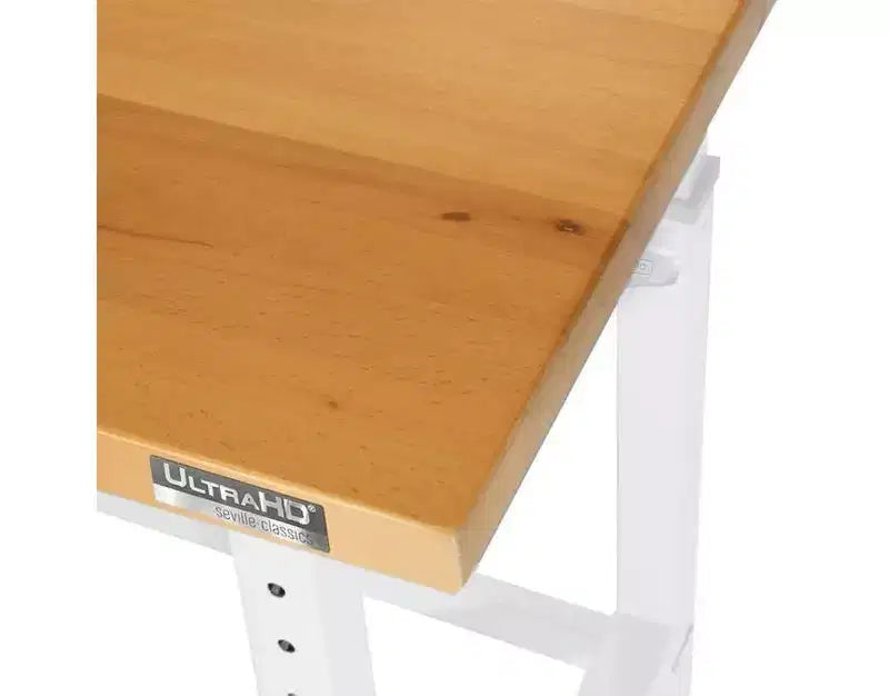 Heavy Duty Height Adjustable Workbench Table Wood Top, 48 W x 24 D x 28 to 42 H
