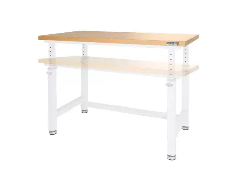 Heavy Duty Height Adjustable Workbench Table Wood Top, 48 W x 24 D x 28 to 42 H