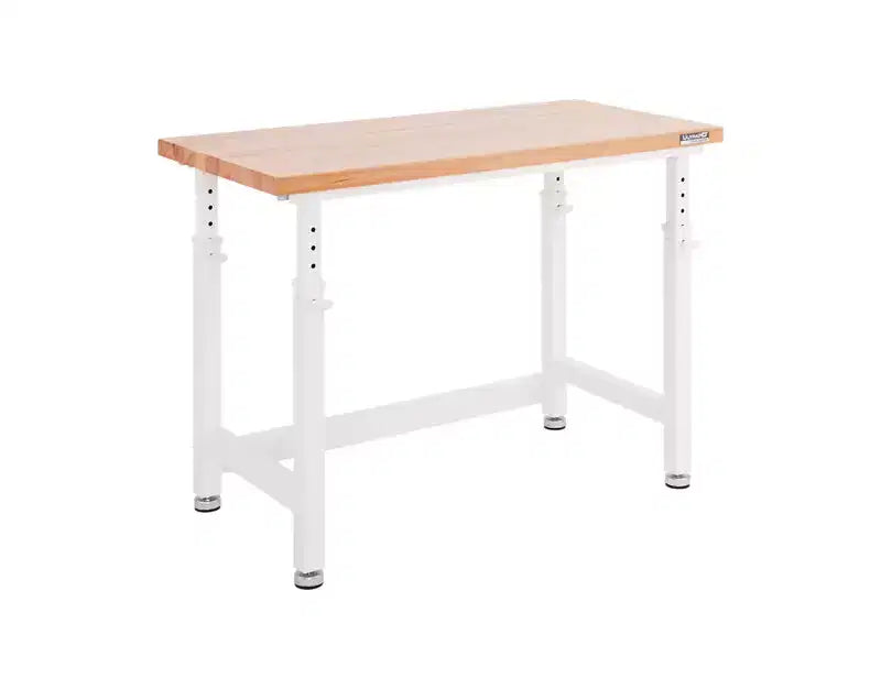 Heavy Duty Height Adjustable Workbench Table Wood Top, 48 W x 24 D x 28 to 42 H