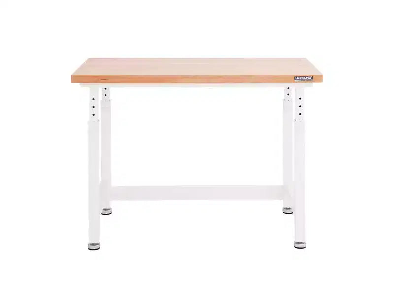 Heavy Duty Height Adjustable Workbench Table Wood Top, 48 W x 24 D x 28 to 42 H
