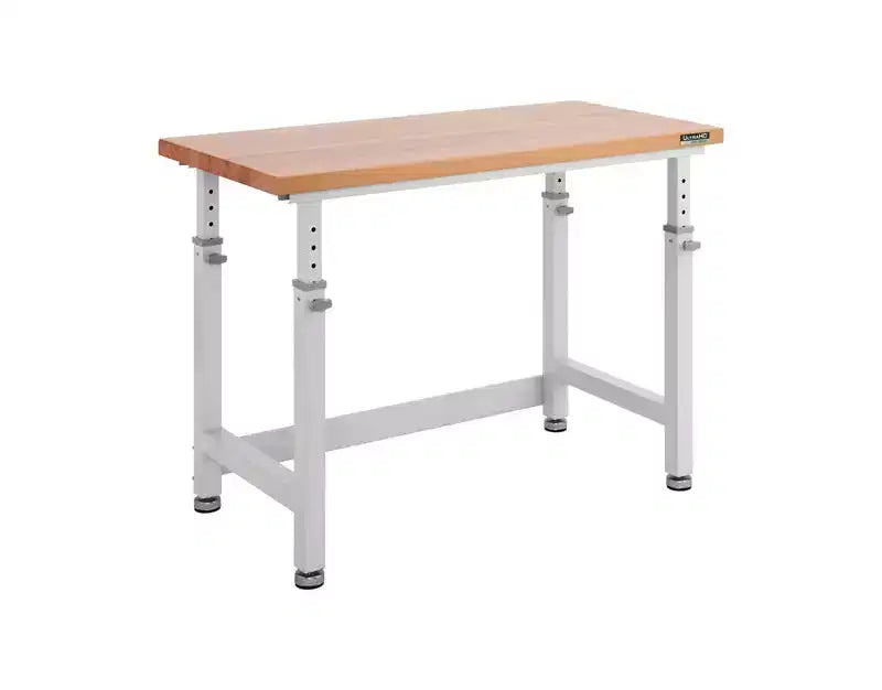 Heavy Duty Height Adjustable Workbench Table Wood Top, 48 W x 24 D x 28 to 42 H