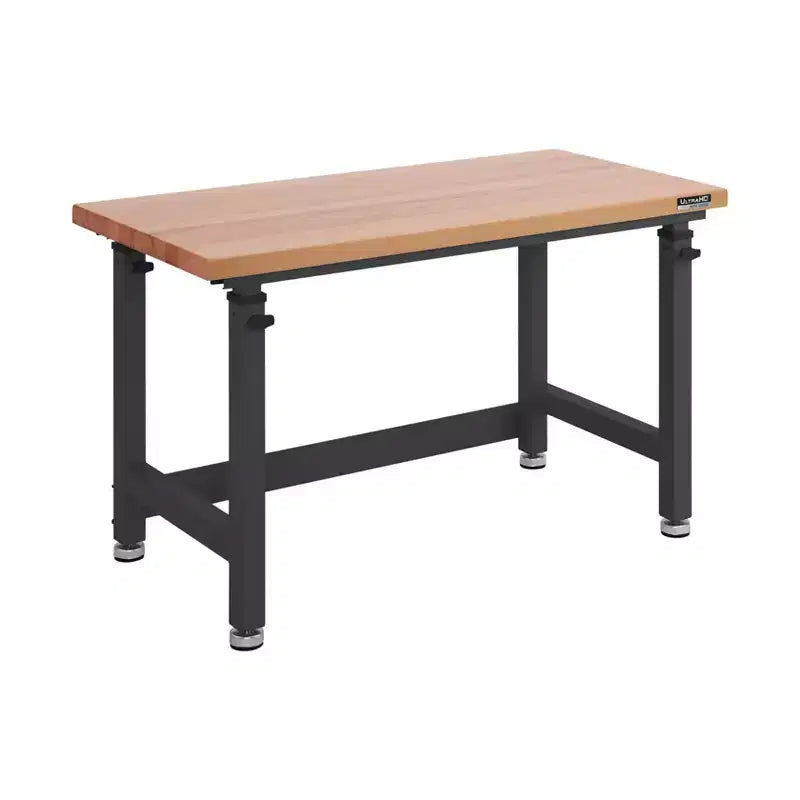 Heavy Duty Height Adjustable Workbench Table Wood Top, 48 W x 24 D x 28 to 42 H