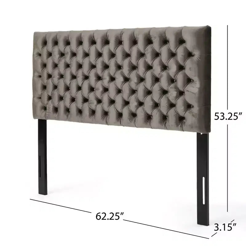 Contemporary Tufted Adjustable Upholstered Queen Headboard