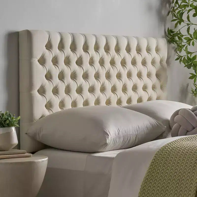Contemporary Tufted Adjustable Upholstered Queen Headboard