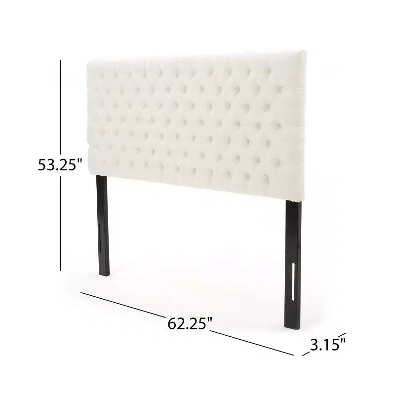 Contemporary Tufted Adjustable Upholstered Queen Headboard