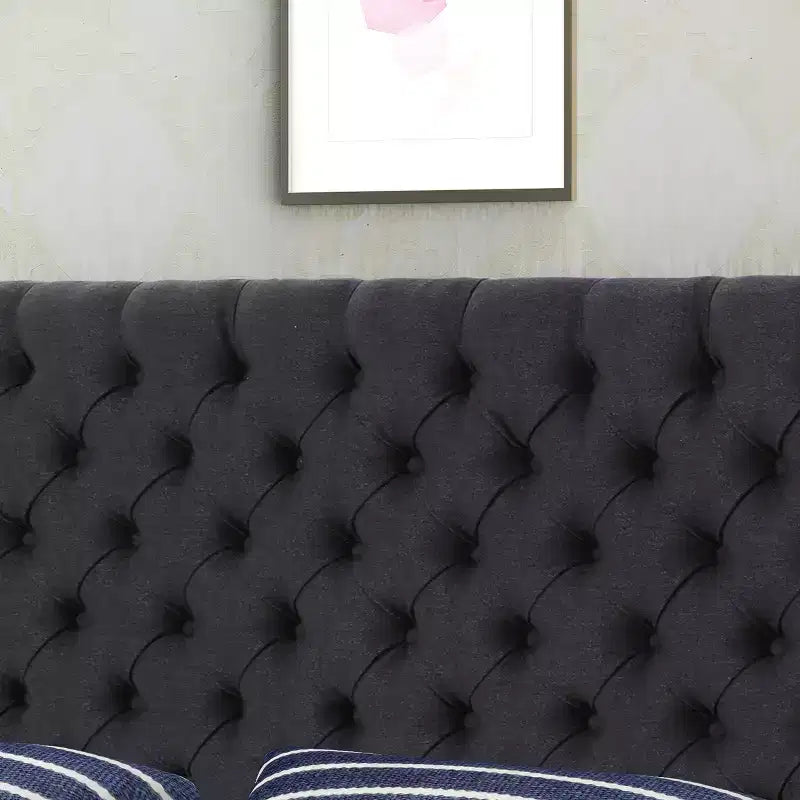 Contemporary Tufted Adjustable Upholstered Queen Headboard