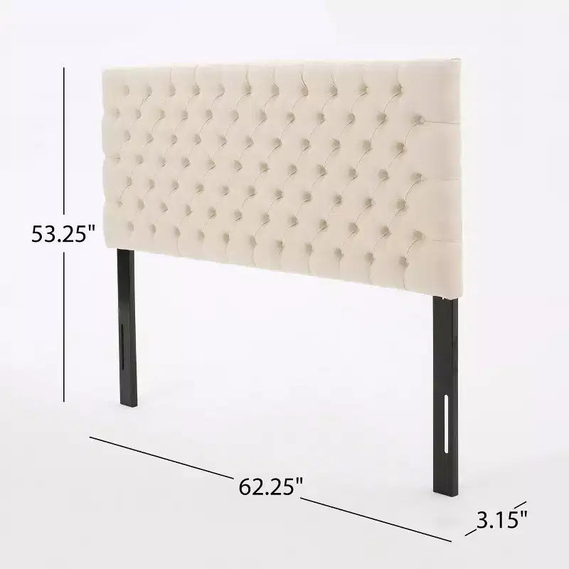 Contemporary Tufted Adjustable Upholstered Queen Headboard