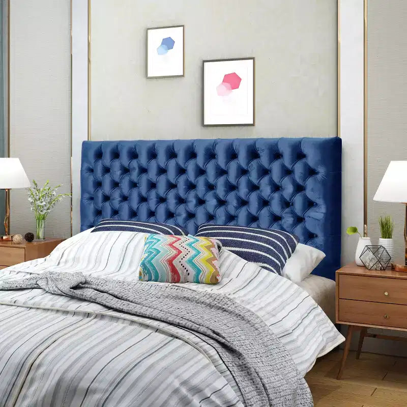Contemporary Tufted Adjustable Upholstered Queen Headboard
