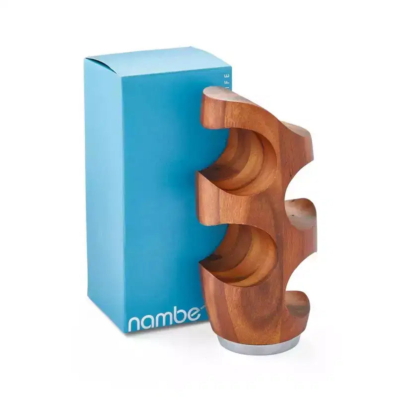 Acacia Wood & Alloy 4 Bottle Display Stand, 6 x 13