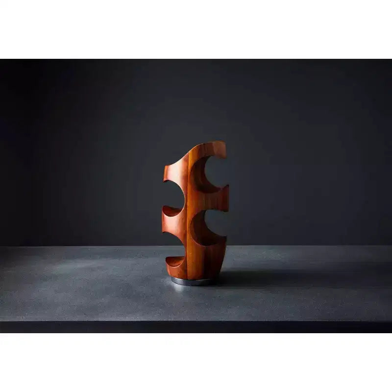 Acacia Wood & Alloy 4 Bottle Display Stand, 6 x 13