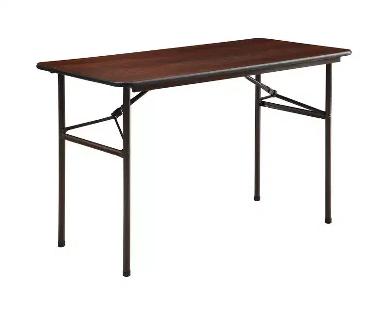 Lorell Economy Folding Table - 48 x 24 in Mahogany