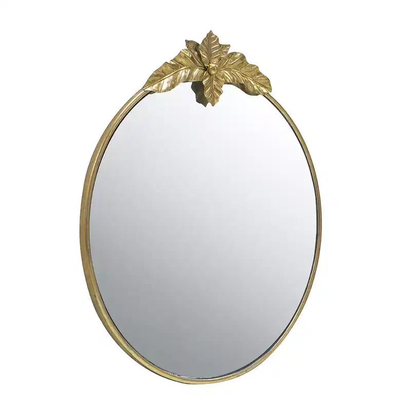 36 x 41 Inch Large Round Wall Mirror with Gold Metal Frame