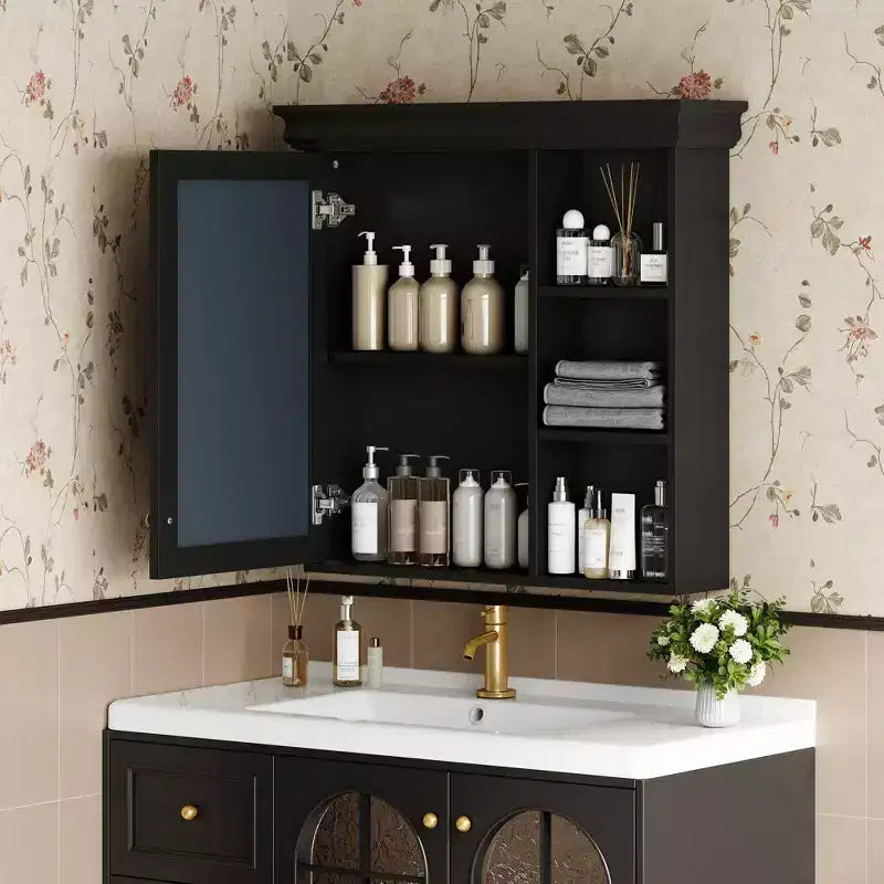 30 Modern Wall Mounted Bathroom Medicine Cabinet with Mirror and 3 Shelves