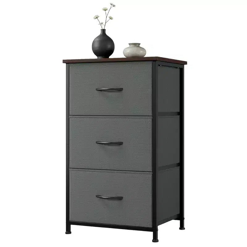 3-Drawer Dresser with Removable Fabric Bins for Bedroom, Living Room, Closet