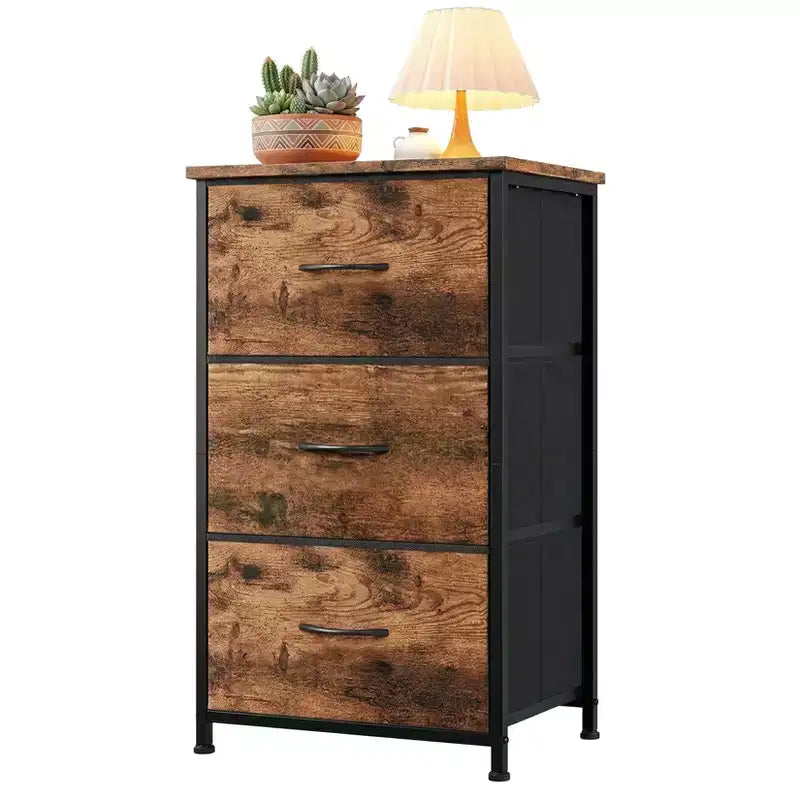 3-Drawer Dresser with Removable Fabric Bins for Bedroom, Living Room, Closet