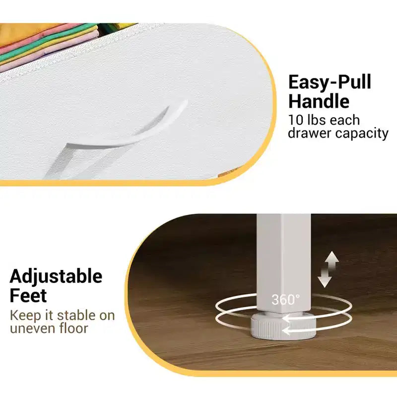 3-Drawer Dresser with Removable Fabric Bins for Bedroom, Living Room, Closet