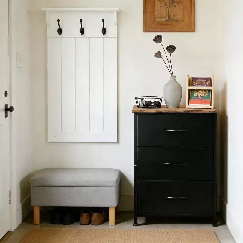 3-Drawer Dresser with Removable Fabric Bins for Bedroom, Living Room, Closet