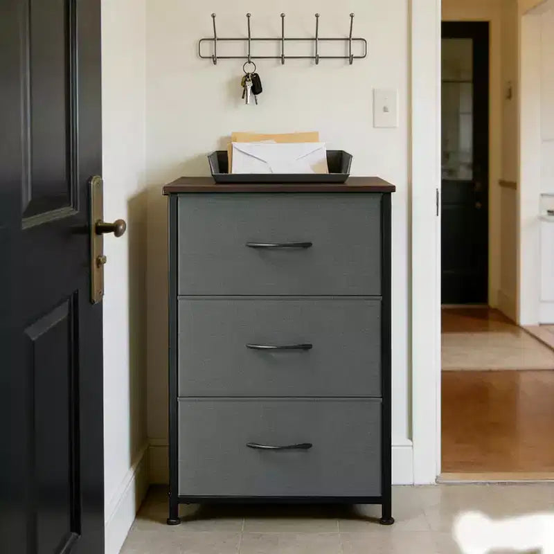 3-Drawer Dresser with Removable Fabric Bins for Bedroom, Living Room, Closet