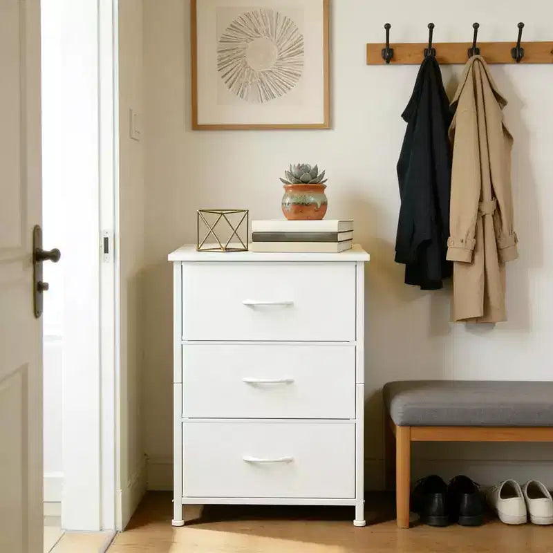3-Drawer Dresser with Removable Fabric Bins for Bedroom, Living Room, Closet