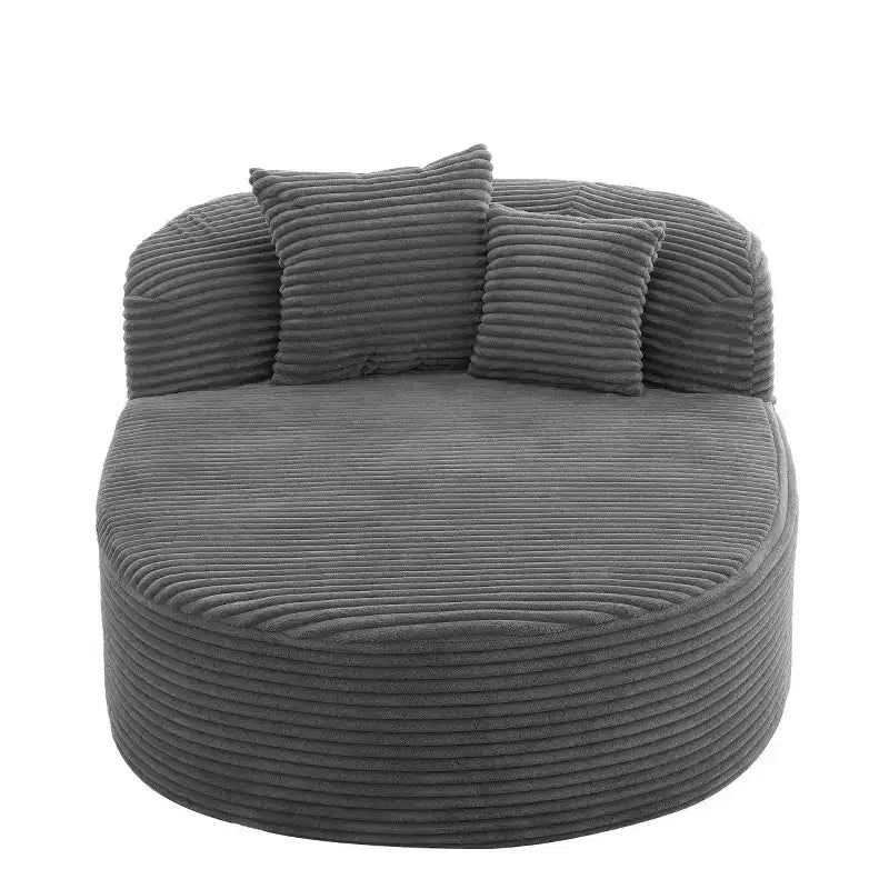 51 Modern Chaise Lounge Sofa Chair, Oversized Corduroy Boneless Sleeper Sofa Bed with 2 Pillows for Living Room or Apartment