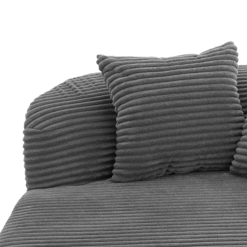 51 Modern Chaise Lounge Sofa Chair, Oversized Corduroy Boneless Sleeper Sofa Bed with 2 Pillows for Living Room or Apartment