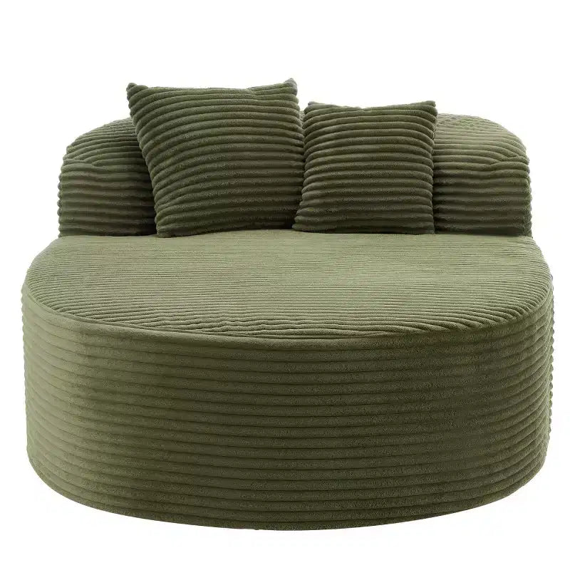 51 Modern Chaise Lounge Sofa Chair, Oversized Corduroy Boneless Sleeper Sofa Bed with 2 Pillows for Living Room or Apartment