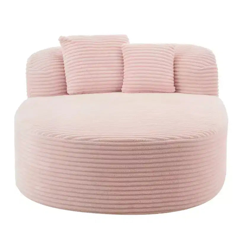 51 Modern Chaise Lounge Sofa Chair, Oversized Corduroy Boneless Sleeper Sofa Bed with 2 Pillows for Living Room or Apartment