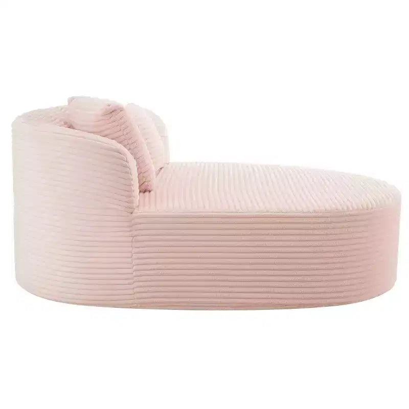 51 Modern Chaise Lounge Sofa Chair, Oversized Corduroy Boneless Sleeper Sofa Bed with 2 Pillows for Living Room or Apartment