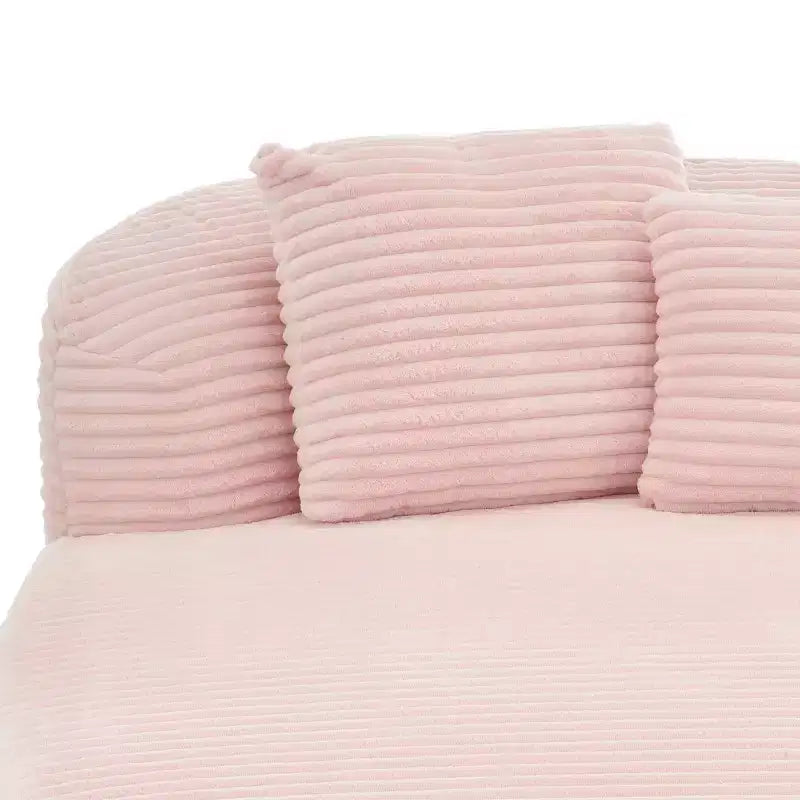 51 Modern Chaise Lounge Sofa Chair, Oversized Corduroy Boneless Sleeper Sofa Bed with 2 Pillows for Living Room or Apartment