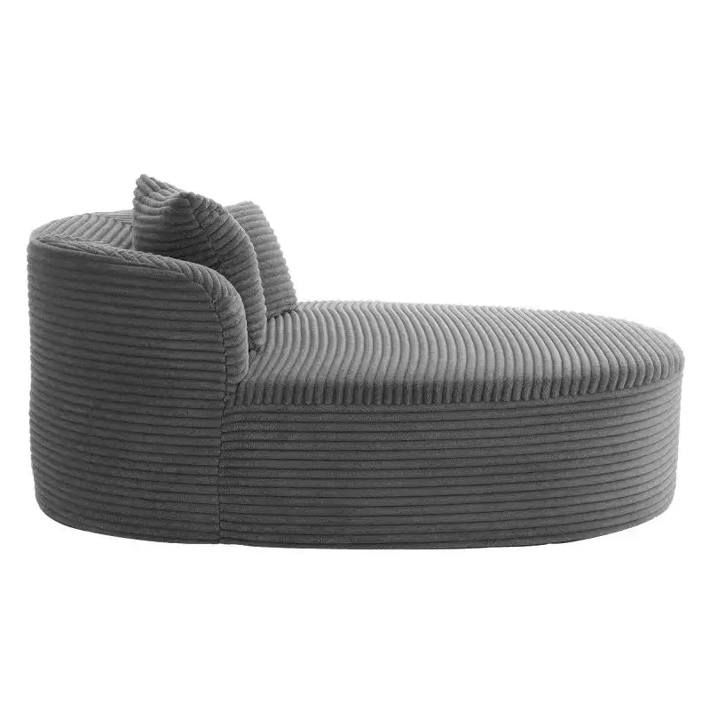 51 Modern Chaise Lounge Sofa Chair, Oversized Corduroy Boneless Sleeper Sofa Bed with 2 Pillows for Living Room or Apartment