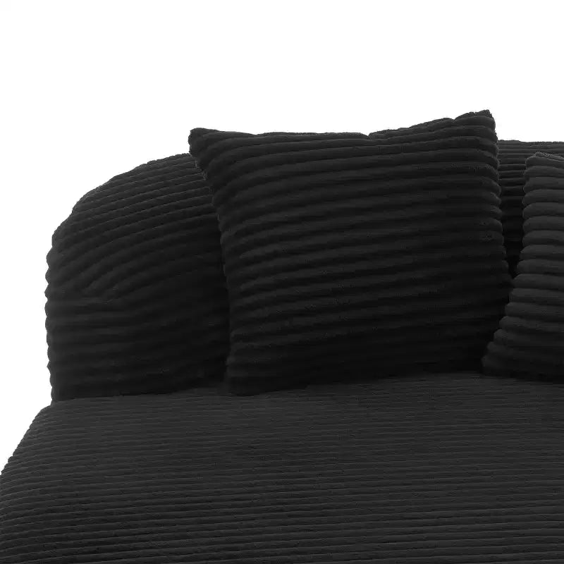51 Modern Chaise Lounge Sofa Chair, Oversized Corduroy Boneless Sleeper Sofa Bed with 2 Pillows for Living Room or Apartment