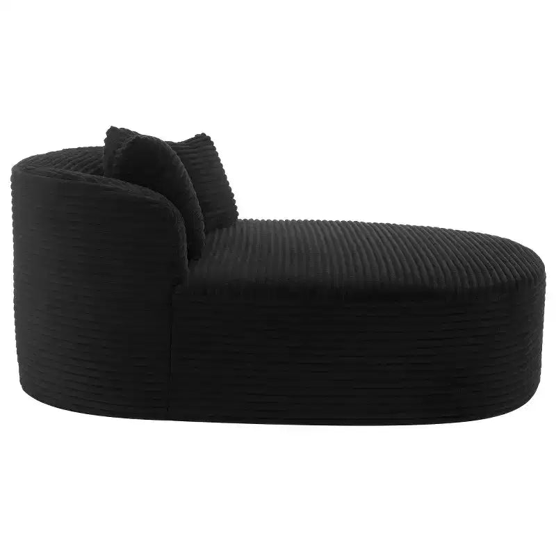 51 Modern Chaise Lounge Sofa Chair, Oversized Corduroy Boneless Sleeper Sofa Bed with 2 Pillows for Living Room or Apartment
