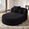 51 Modern Chaise Lounge Sofa Chair, Oversized Corduroy Boneless Sleeper Sofa Bed with 2 Pillows for Living Room or Apartment-Panipeachy
