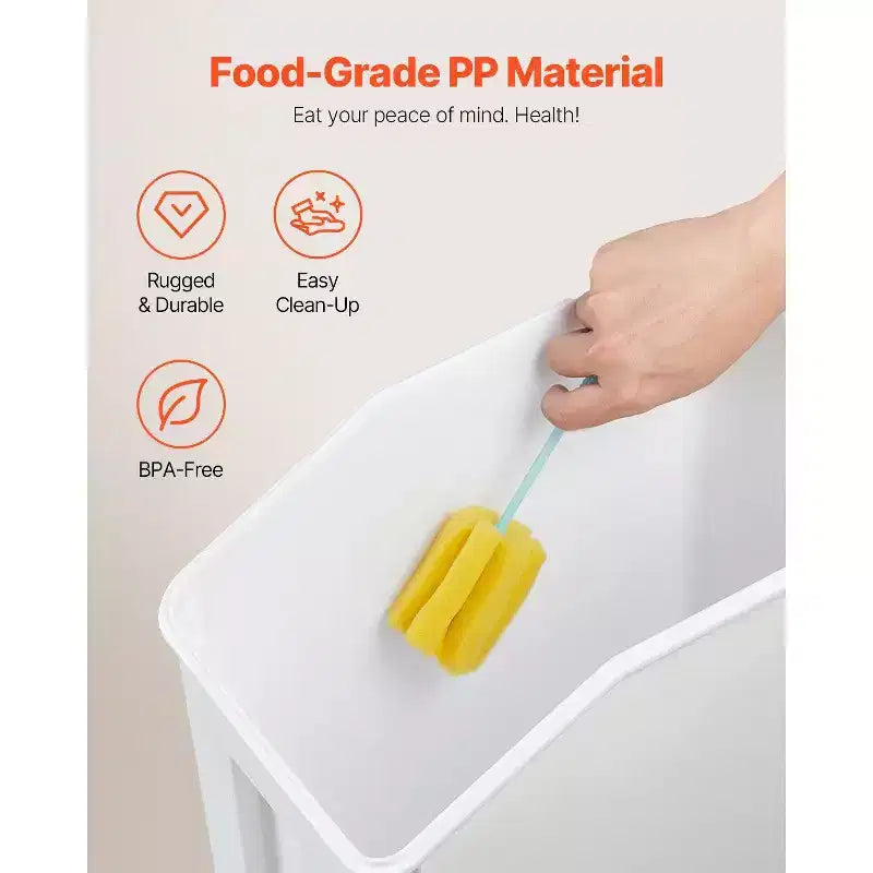 4-Pack Food Storage Containers with Airtight Lid, 4 Cups, Wheels for Rice, Pet Food, Grain, Kitchen Ingredients, White