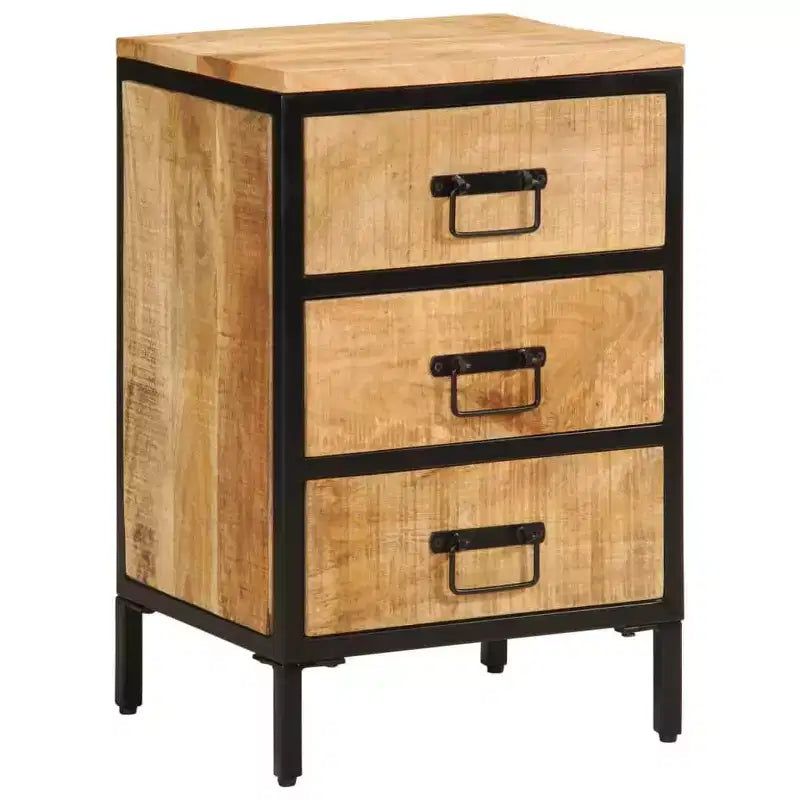Mango Wood Bedside Cabinet, Natural Wood Color