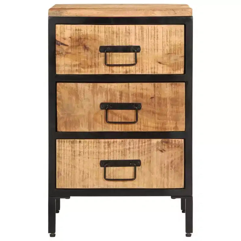 Mango Wood Bedside Cabinet, Natural Wood Color