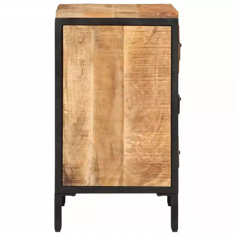 Mango Wood Bedside Cabinet, Natural Wood Color