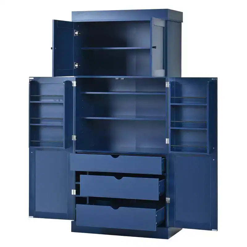 77H Freestanding Kitchen Storage Pantry, Large Dining Storage Cabinet Cupboard with Door Shelves and Adjustable Shelves