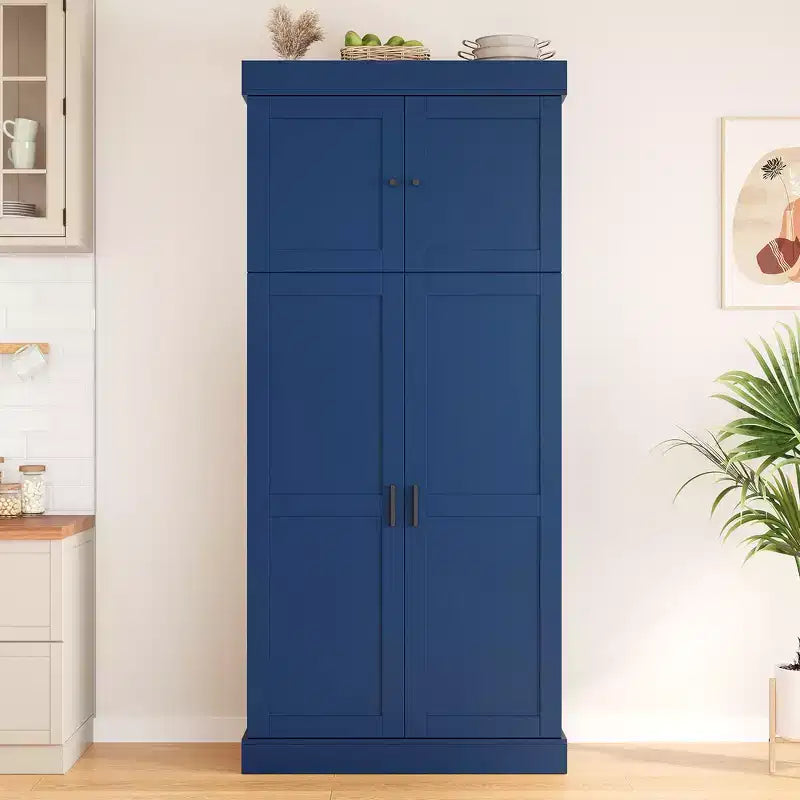 77H Freestanding Kitchen Storage Pantry, Large Dining Storage Cabinet Cupboard with Door Shelves and Adjustable Shelves